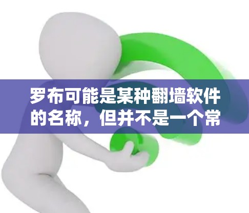 罗布可能是某种翻墙软件的名称,但并不是一个常见的术语。在网络环境中,翻墙软件通常指能够绕过网络限制、访问被限制访问的网站或内容的工具。这些软件通常包括VPN、代理服务器等