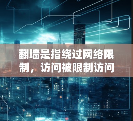 翻墙是指绕过网络限制,访问被限制访问的网站或下载被屏蔽的内容。在日本,你可以通过VPN或其他绕过网络限制的方法下载日本软件。以下是一些可能的方法和建议