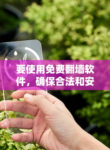 要使用免费翻墙软件，确保合法和安全。以下是一些常用的免费翻墙工具