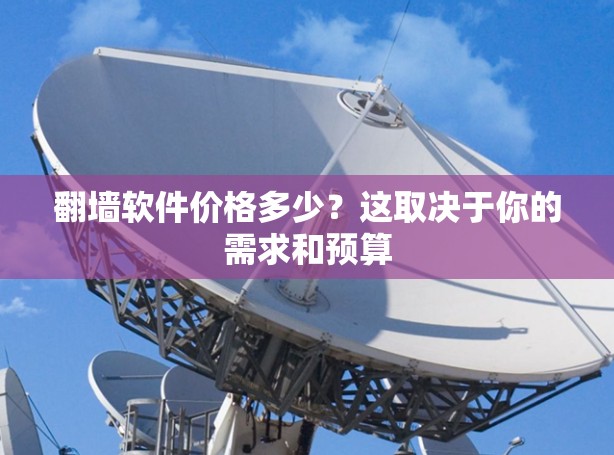 翻墙软件价格多少?这取决于你的需求和预算