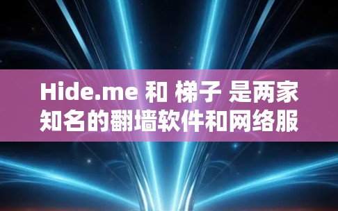 Hide.me 和 梯子 是两家知名的翻墙软件和网络服务提供商，各自有其独特的优势和劣势。以下是对它们的详细分析，帮助您做出明智的选择