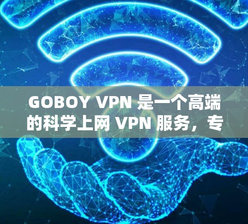 GOBOY VPN 是一个高端的科学上网 VPN 服务,专注于为用户提供安全、高速、稳定的网络访问体验。它主要面向企业、研究机构和科技爱好者,适合需要高强度网络安全和隐私保护的用户 GOBOY VPN 是一个高端的科学上网 VPN 服务,专注于为用户提供安全、高速、稳定的网络访问体验。它主要面向企业、研究机构和科技爱好者,适合需要高强度网络安全和隐私保护的用户